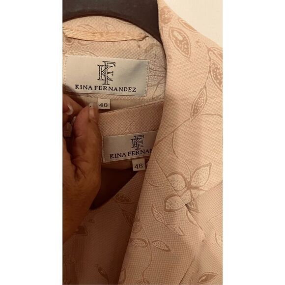Kina Fernandez Beige FLoral 2 Piece Floral Dress & Blazer Size XL - Picture 6 of 12